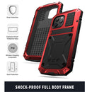 R-JUST Shockproof Waterproof Dust-proof Metal + Silicone Protective Case with Holder For iPhone 12 Pro Max(Red)