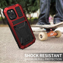 R-JUST Shockproof Waterproof Dust-proof Metal + Silicone Protective Case with Holder For iPhone 12 Pro Max(Red)
