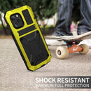 R-JUST Shockproof Waterproof Dust-proof Metal + Silicone Protective Case with Holder For iPhone 12 Pro Max(Yellow)
