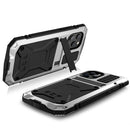R-JUST Shockproof Waterproof Dust-proof Metal + Silicone Protective Case with Holder For iPhone 12 Pro Max(Silver)