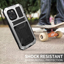 R-JUST Shockproof Waterproof Dust-proof Metal + Silicone Protective Case with Holder For iPhone 12 Pro Max(Silver)