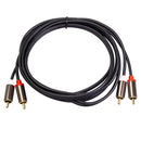 3660B 2 x RCA to 2 x RCA Gold-plated Audio Cable, Cable Length:1m(Black)