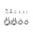 195 PCS M2 / M3 / M4 / M5 304 Stainless Steel Cable Rope Thimble Triangle Ring with 8-shaped Aluminum Cover