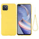 For OPPO A92s / Reno4 Z 5G Pure Color Liquid Silicone Shockproof Full Coverage Case(Yellow)