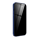 Double Sides Tempered Glass Magnetic Adsorption Metal Frame Anti-peep Screen Case For iPhone 12 Pro Max(Blue)