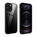 Double Sides Tempered Glass Magnetic Adsorption Metal Frame Anti-peep Screen Case For iPhone 12 / 12 Pro(Black)