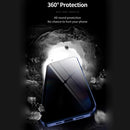 Double Sides Tempered Glass Magnetic Adsorption Metal Frame Anti-peep Screen Case For iPhone 12 / 12 Pro(Red)