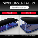 Double Sides Tempered Glass Magnetic Adsorption Metal Frame Anti-peep Screen Case For iPhone 12 / 12 Pro(Gold)