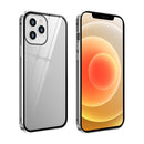 Double Sides Tempered Glass Magnetic Adsorption Metal Frame Anti-peep Screen Case For iPhone 12 mini(Silver)