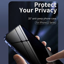 Double Sides Tempered Glass Magnetic Adsorption Metal Frame Anti-peep Screen Case For iPhone 12 mini(Silver)