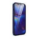 Double Sides Tempered Glass Magnetic Adsorption Metal Frame HD Screen Case For iPhone 12 mini(Blue)