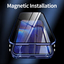 Double Sides Tempered Glass Magnetic Adsorption Metal Frame HD Screen Case For iPhone 12 mini(Black)