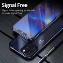 Double Sides Tempered Glass Magnetic Adsorption Metal Frame HD Screen Case For iPhone 12 mini(Black)