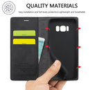 For Samsung Galaxy S8 LC.IMEEKE Strong Magnetism Ultra-thin Horizontal Flip Shockproof Matte TPU + PU Leather Case with Holder & Card Slots & Wallet(Black)