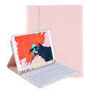 T098B Integrated Ultra-thin Candy Colors Bluetooth Keyboard Tablet Case for iPad Air 4 10.9 inch (2020), with Stand & Pen Slot(Pink)