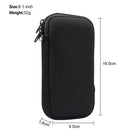 Universal Elasticity Zipper Protective Case Storage Bag with Lanyard For iPhone 12 / 12 Pro / 6.1 inch Smart Phones(Black)