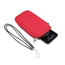 Universal Elasticity Zipper Protective Case Storage Bag with Lanyard For iPhone 12 / 12 Pro / 6.1 inch Smart Phones(Purplish Red)