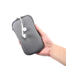 Universal Elasticity Zipper Protective Case Storage Bag with Lanyard For iPhone 12 / 12 Pro / 6.1 inch Smart Phones(Grey)
