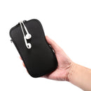 Universal Elasticity Zipper Protective Case Storage Bag with Lanyard For iPhone 12 Pro Max / 6.7-6.9 inch Smart Phones(Black)