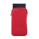 Universal Elasticity Zipper Protective Case Storage Bag with Lanyard For iPhone 12 Pro Max / 6.7-6.9 inch Smart Phones(Purplish Red)