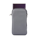 Universal Elasticity Zipper Protective Case Storage Bag with Lanyard For iPhone 12 Pro Max / 6.7-6.9 inch Smart Phones(Grey)