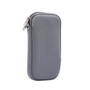 Universal Elasticity Zipper Protective Case Storage Bag with Lanyard For iPhone 12 Pro Max / 6.7-6.9 inch Smart Phones(Grey)
