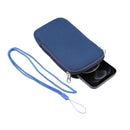 Universal Elasticity Zipper Protective Case Storage Bag with Lanyard For iPhone 12 Pro Max / 6.7-6.9 inch Smart Phones(Sapphire Blue)