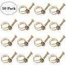 50 PCS M19 Adjustable Color Galvanized Iron Double Wire Hose Clamps