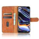 For OPPO Realme 7 Pro Solid Color Skin Feel Magnetic Buckle Horizontal Flip Calf Texture PU Leather Case with Holder & Card Slots & Wallet(Brown)