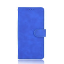 For OnePlus 8T Solid Color Skin Feel Magnetic Buckle Horizontal Flip Calf Texture PU Leather Case with Holder & Card Slots & Wallet(Blue)
