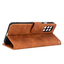 For OnePlus 8T Solid Color Skin Feel Magnetic Buckle Horizontal Flip Calf Texture PU Leather Case with Holder & Card Slots & Wallet(Brown)