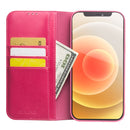 QIALINO Horizontal Flip Leather Case with Holder & Card Slots & Wallet For iPhone 12 mini(Rose Red)