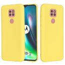 For Motorola Moto G9 Play Pure Color Liquid Silicone Shockproof Full Coverage Case(Yellow)