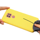 For Motorola Moto G9 Play Pure Color Liquid Silicone Shockproof Full Coverage Case(Yellow)