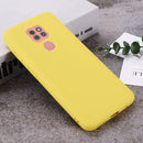 For Motorola Moto G9 Play Pure Color Liquid Silicone Shockproof Full Coverage Case(Yellow)