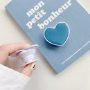 2 PCS Solid Color Love Airbag Phone Stand Ring Holder(Black)