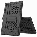 For Samsung Galaxy Tab A7 (2020) T500/T505 Tire Texture TPU+PC Shockproof Case with Holder(Black)