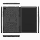 For Samsung Galaxy Tab A7 (2020) T500/T505 Tire Texture TPU+PC Shockproof Case with Holder(Black)