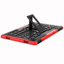 For Samsung Galaxy Tab A7 (2020) T500/T505 Tire Texture TPU+PC Shockproof Case with Holder(Red)