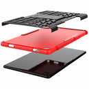 For Samsung Galaxy Tab A7 (2020) T500/T505 Tire Texture TPU+PC Shockproof Case with Holder(Red)