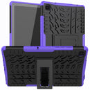 For Samsung Galaxy Tab A7 (2020) T500/T505 Tire Texture TPU+PC Shockproof Case with Holder(Purple)
