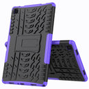 For Samsung Galaxy Tab A7 (2020) T500/T505 Tire Texture TPU+PC Shockproof Case with Holder(Purple)