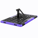 For Samsung Galaxy Tab A7 (2020) T500/T505 Tire Texture TPU+PC Shockproof Case with Holder(Purple)