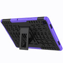 For Samsung Galaxy Tab A7 (2020) T500/T505 Tire Texture TPU+PC Shockproof Case with Holder(Purple)