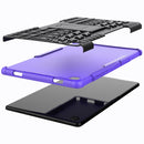For Samsung Galaxy Tab A7 (2020) T500/T505 Tire Texture TPU+PC Shockproof Case with Holder(Purple)