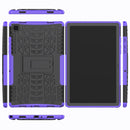 For Samsung Galaxy Tab A7 (2020) T500/T505 Tire Texture TPU+PC Shockproof Case with Holder(Purple)