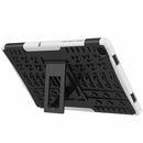 For Samsung Galaxy Tab A7 (2020) T500/T505 Tire Texture TPU+PC Shockproof Case with Holder(White)