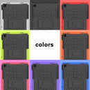 For Samsung Galaxy Tab A7 (2020) T500/T505 Tire Texture TPU+PC Shockproof Case with Holder(Red)