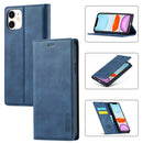 LC.IMEEKE Strong Magnetism Ultra-thin Horizontal Flip Shockproof Matte TPU + PU Leather Case with Holder & Card Slots & Wallet For iPhone 11(Blue)