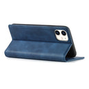LC.IMEEKE Strong Magnetism Ultra-thin Horizontal Flip Shockproof Matte TPU + PU Leather Case with Holder & Card Slots & Wallet For iPhone 11(Blue)
